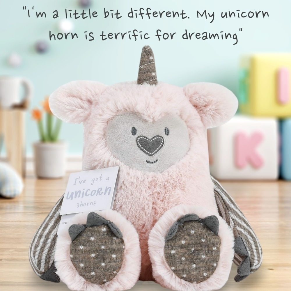 DEMDACO Pink Growl Pal Dreams w/ Unicorn Horn 10" Children's Plush Stuffed